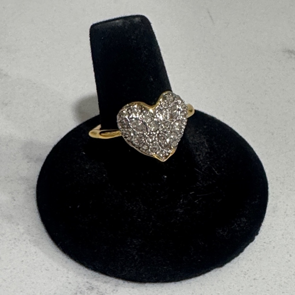 Alexis Bittar Gold Heart Ring with Sparkle